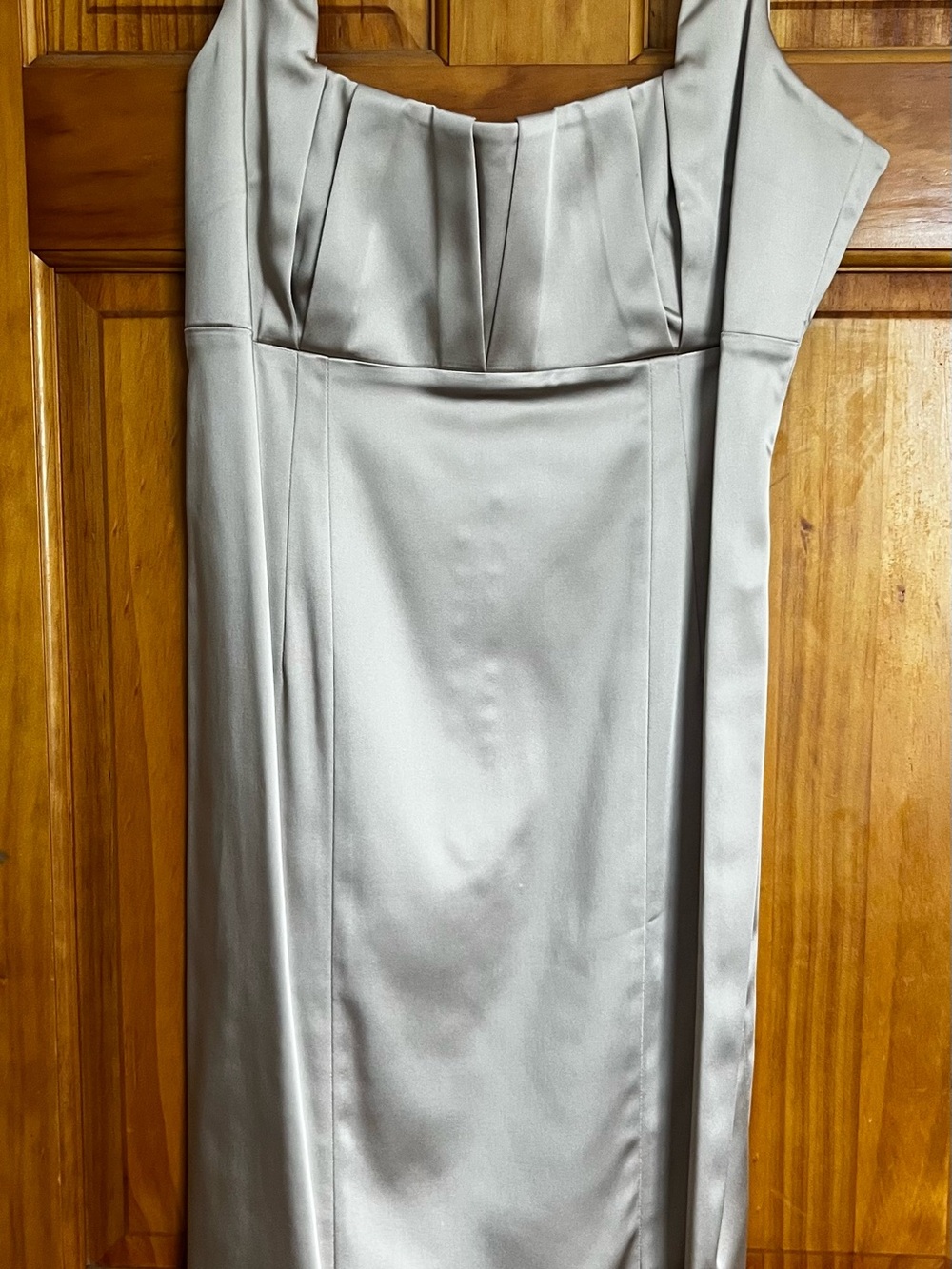 Classic  Calvin Klein Sleeveless Satin Dress in muted gold.